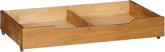 Solid Wood Under Bed Storage Drawer with 4-Wheels for Bedroom,Wooden Underbed Storage Organizer,Suggested for Queen and King Size Platform Bed